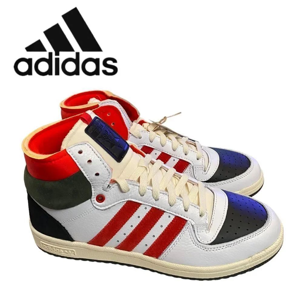 NEW Adidas  Men's Top Ten RB  White Black Red High Top Sneakers 10